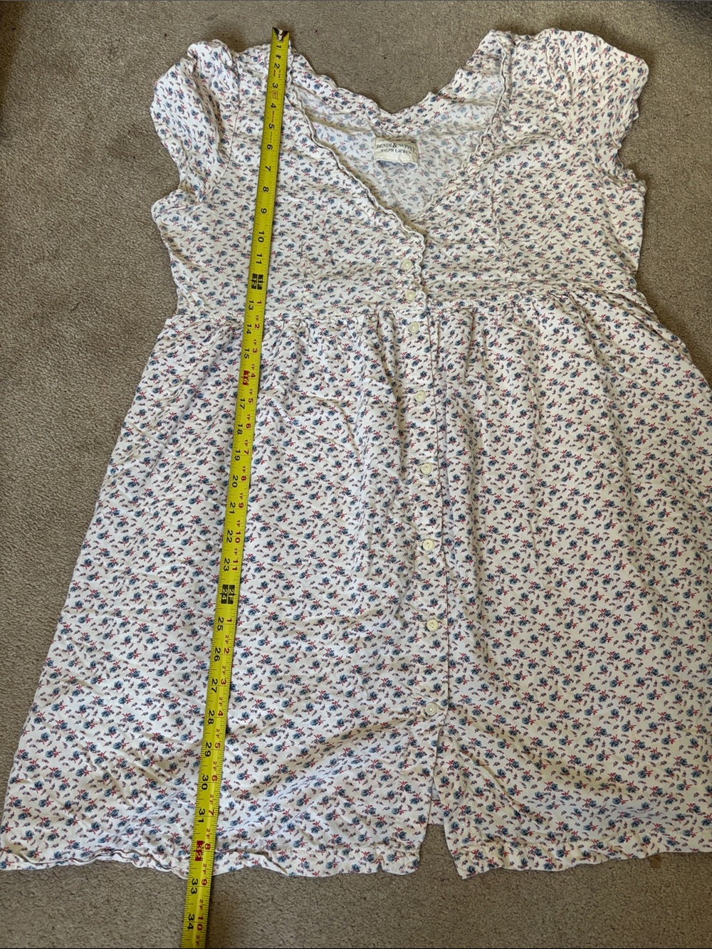 Denim & Supply Ralph Lauren Floral Babydoll Mini Dress Size M Cottagecore Flowy - Picture 8 of 9